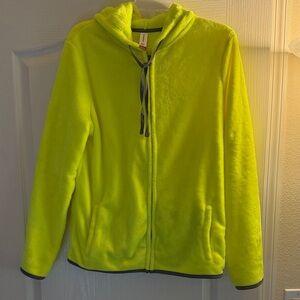No Boundaries Neon Yellow Fleece Jacket